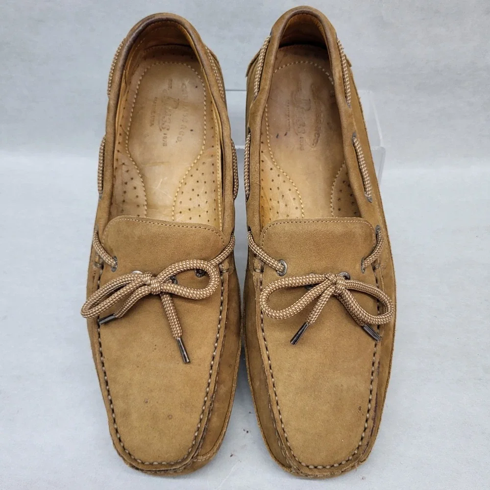 Bass Tuscany Mens Size 11 M Slip On Driving Shoes Loafers Brown Leather Boat